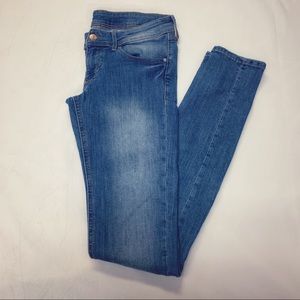 H&M Super Skinny & Super Low Waist Light Wash Jean